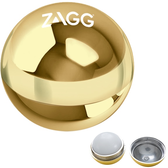 Metallic Gold Metallic Vanilla Flavored Round Custom Lip Balm Metallic Gold