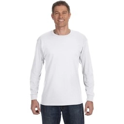 Front Gildan&#174; Long Sleeve Logo T-Shirt - White