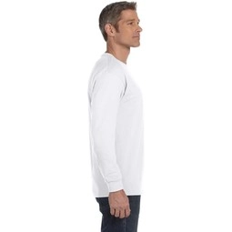 Side Gildan&#174; Long Sleeve Logo T-Shirt - White