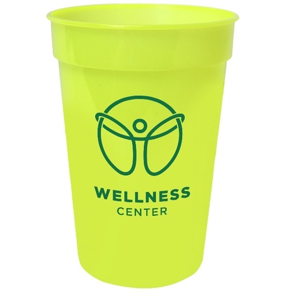 Neon Yellow Smooth Promotional Stadium Cup - 17 oz.