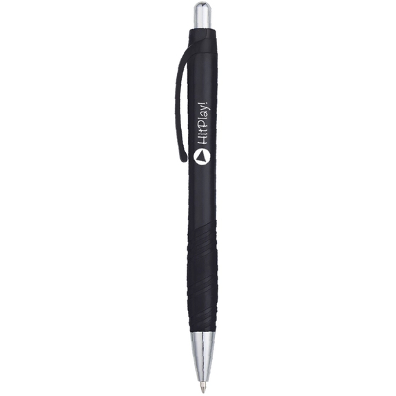 Black - Glaze Rubber Promotional Pen