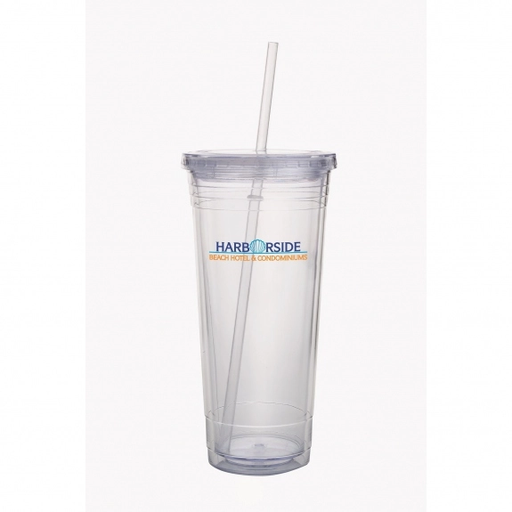 Clear Double Wall Acrylic Promotional Tumbler 