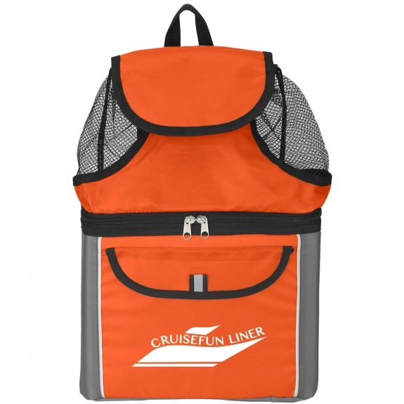 Orange Insulated Custom Backpack Cooler - 6 Can