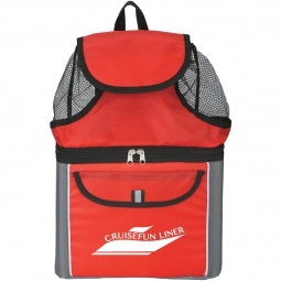 Red Insulated Custom Backpack Cooler - 6 Can