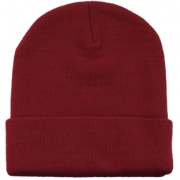 Maroon Super Stretch Embroidered Promotional Knit Beanie w/ Cuff 