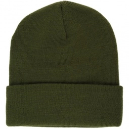 Olive Super Stretch Embroidered Promotional Knit Beanie w/ Cuff 