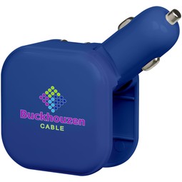 Blue Full Color 2-in-1 USB/AC Customized Chargers with Dual USB Ports