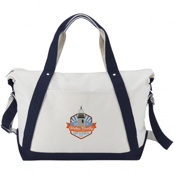 Navy Blue Weekend Getaway Customized Duffle Bags
