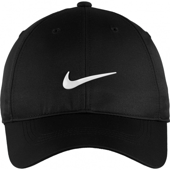 Black Nike Golf Dri-FIT Swoosh Front Unstructured Custom Caps