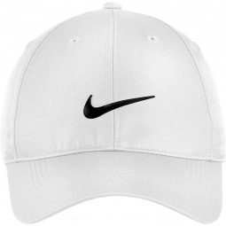 White Nike Golf Dri-FIT Swoosh Front Unstructured Custom Caps