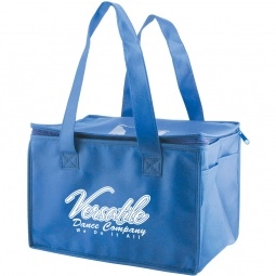Royal Blue Non-Woven Insulated Custom Catering Tote - 12"w x 8"h x 8.5"d