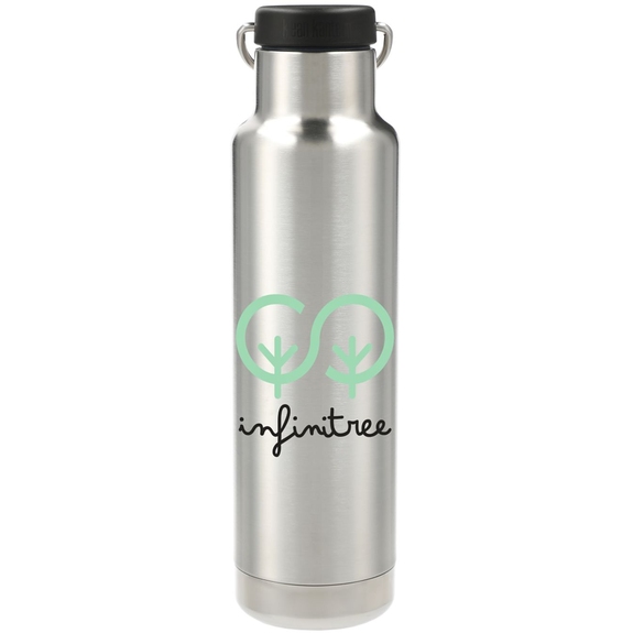 Silver - Klean Kanteen Eco Classic Insulated Custom Water Bottle - 20 oz.