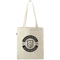 Custom Printed Hemp Cotton Tote Bag - 13"w x 14.75"h