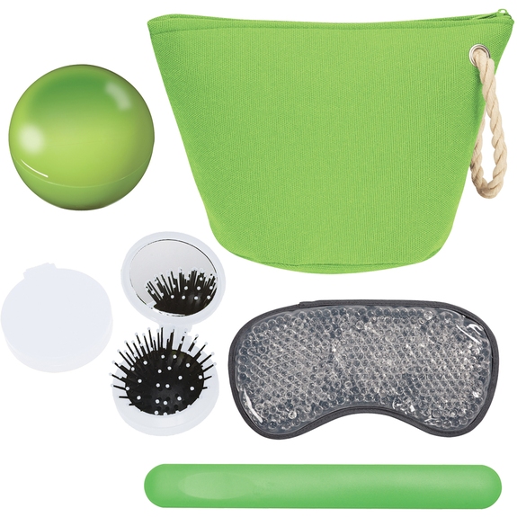 Lime Green - 5-Piece Cosmetic Bag Custom Spa Kit