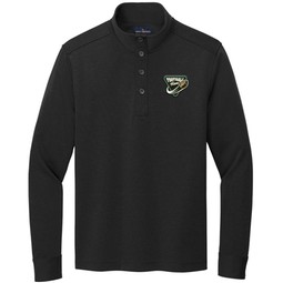 Black heather Brooks Brothers&#174; Mid-Layer Stretch Custom 1/2-Button - M