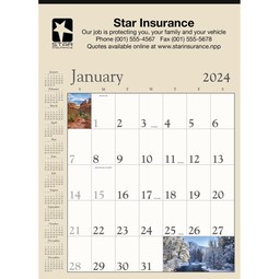 Scenic Contractor's Memo Custom Calendar - 13-sheet - Tan