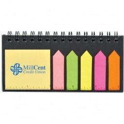 Black Promotional Notebook w/ Self Adhesive Notes & Flags