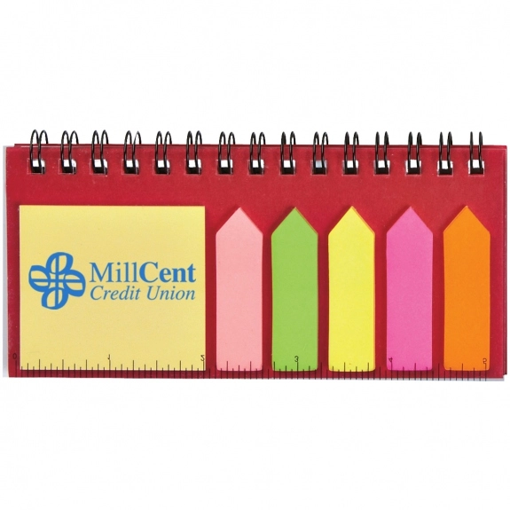 Red Promotional Notebook w/ Self Adhesive Notes & Flags