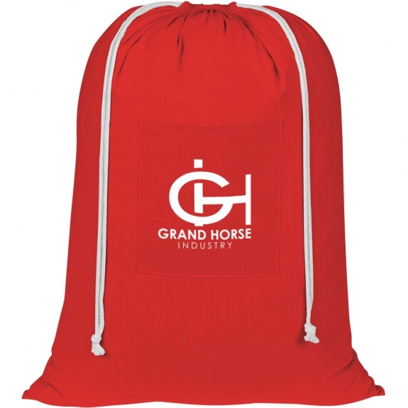 Red Cotton Promotional Laundry Bag