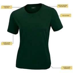 Features - Core365 Pace Pique Crew Neck Custom T-Shirt - Women's - Colors
