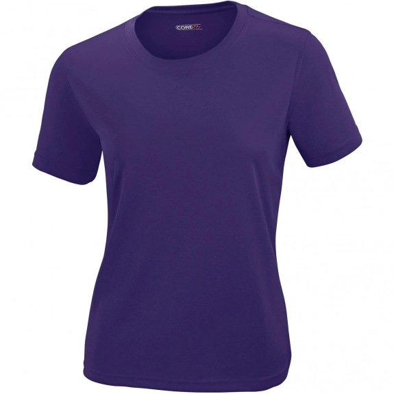Campus Purple Core365 Pace Pique Crew Neck Custom T-Shirt - Women's - Color