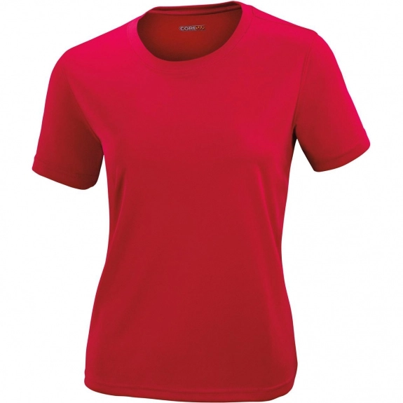 Classic Red Core365 Pace Pique Crew Neck Custom T-Shirt - Women's - Colors
