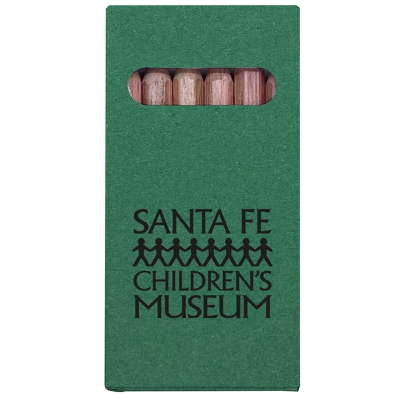 Green 6-Pack Wooden Colored Custom Pencil Set w/ Kraft Box