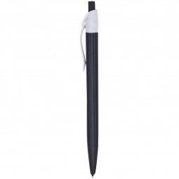 Black Retractable Colored Custom Pen w/ White Clip