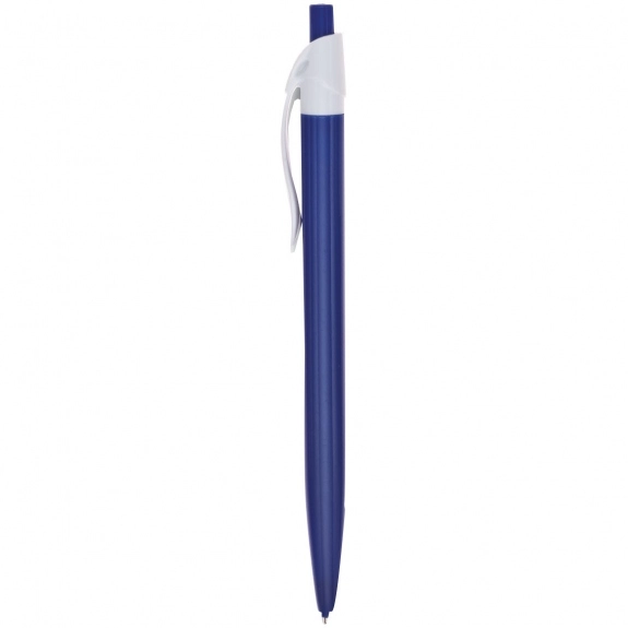 Blue Retractable Colored Custom Pen w/ White Clip