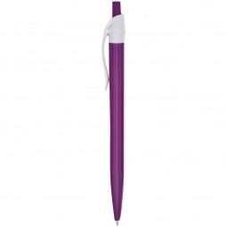 Purple Retractable Colored Custom Pen w/ White Clip