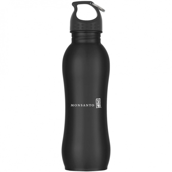 Black - Stainless Steel Contour Promotional Water Bottle - 25 oz.