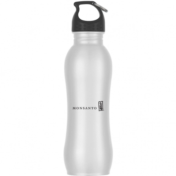 White - Stainless Steel Contour Promotional Water Bottle - 25 oz.