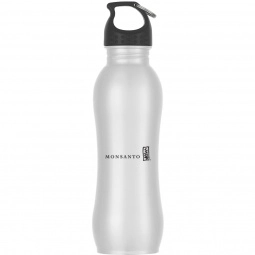 White - Stainless Steel Contour Promotional Water Bottle - 25 oz.