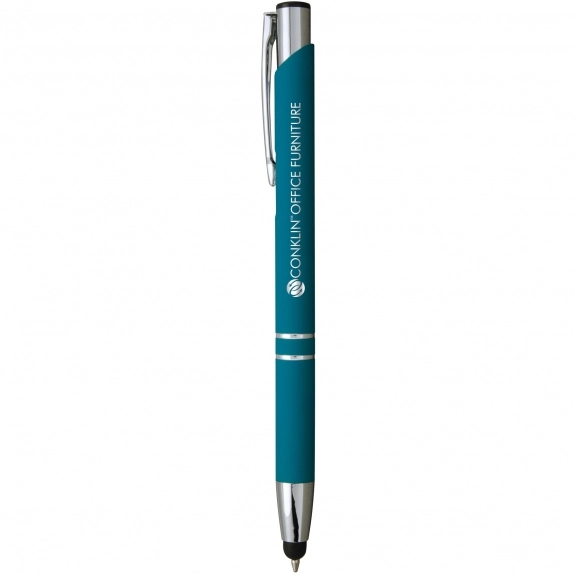 Blue - Rubberized Executive Promotional Stylus Pen