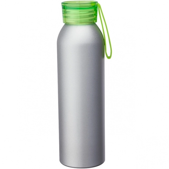 Silver/Green - Aluminum Custom Water Bottle - 22 oz.