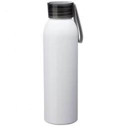 White/Black - Aluminum Custom Water Bottle - 22 oz.
