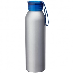 Silver/Navy - Aluminum Custom Water Bottle - 22 oz.
