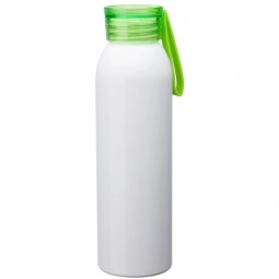 White/Green - Aluminum Custom Water Bottle - 22 oz.