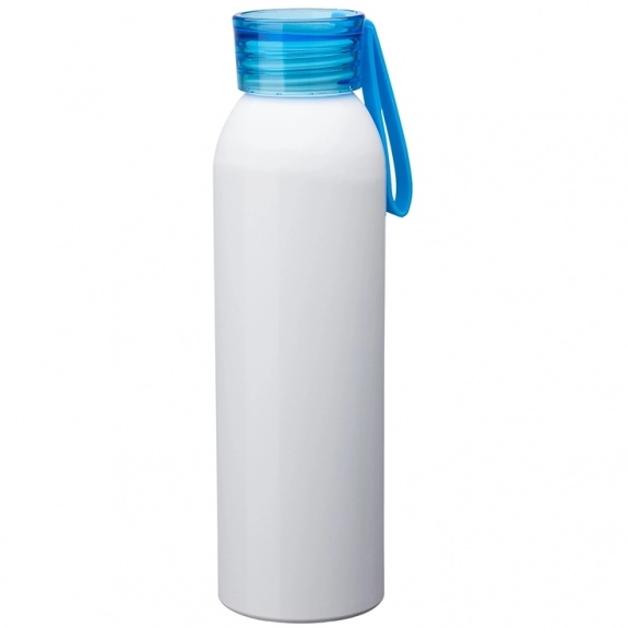 White/Blue - Aluminum Custom Water Bottle - 22 oz.