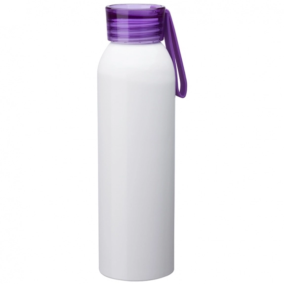 White/Purple - Aluminum Custom Water Bottle - 22 oz.