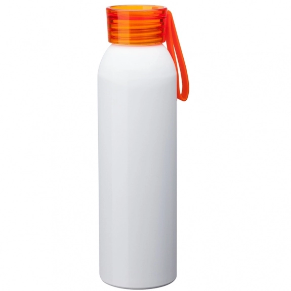 White/Orange - Aluminum Custom Water Bottle - 22 oz.