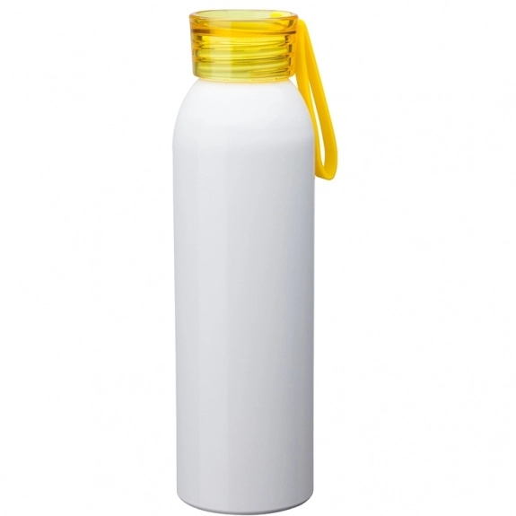 White/Yellow - Aluminum Custom Water Bottle - 22 oz.