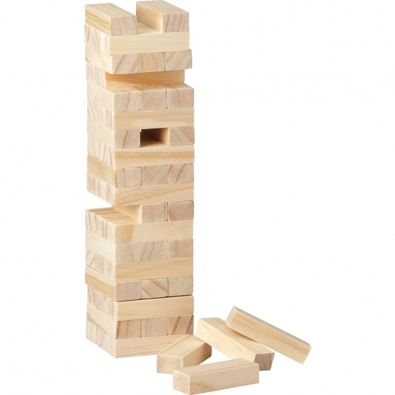In Use - Tumbling Tower Wood Block Stacking Custom Game