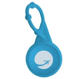 Blue Rubberized Sphere Custom Lip Balm w/ Silicone Strap