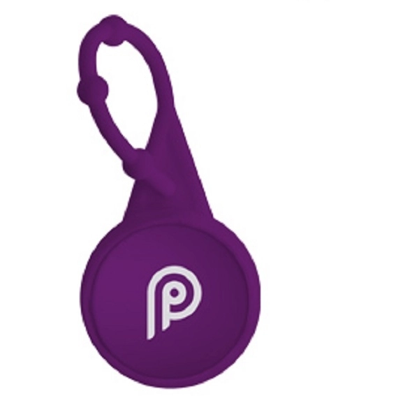 Purple Rubberized Sphere Custom Lip Balm w/ Silicone Strap