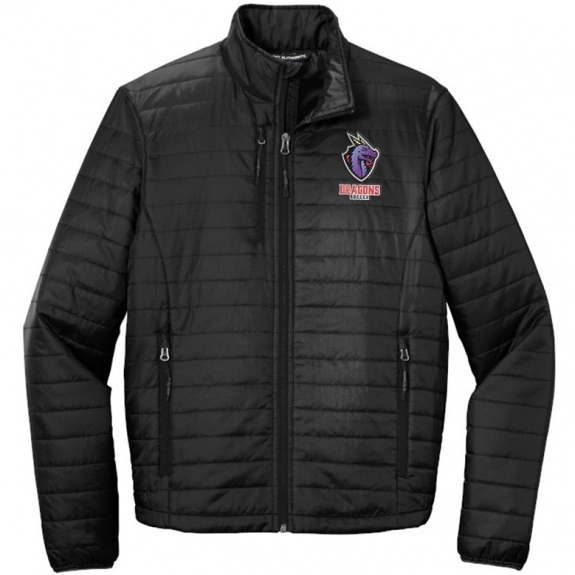 Deep Black Port Authority Packable Puffy Custom Jackets - Men's