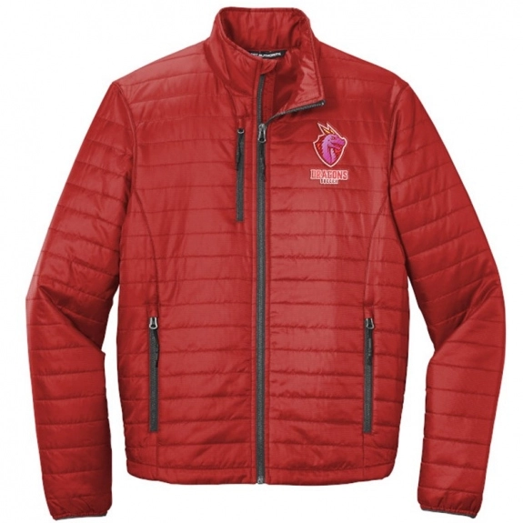 Fire Red Port Authority Packable Puffy Custom Jackets - Men's