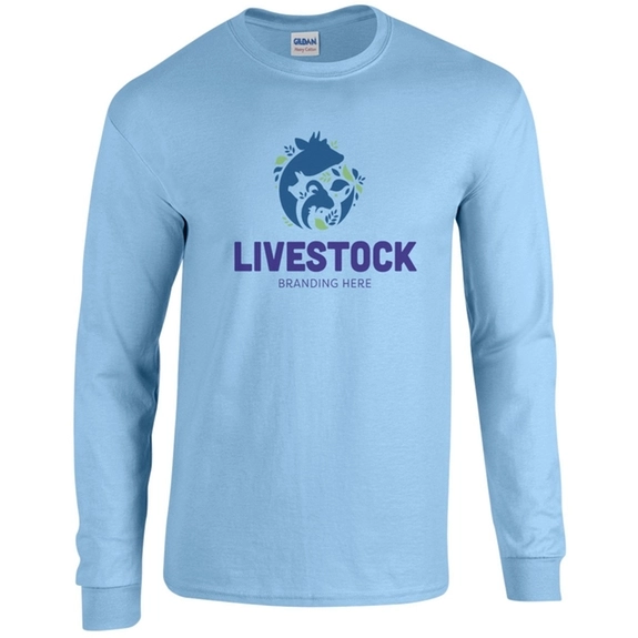 Light blue Gildan&#174; Long Sleeve Promotional T-Shirt - Colors
