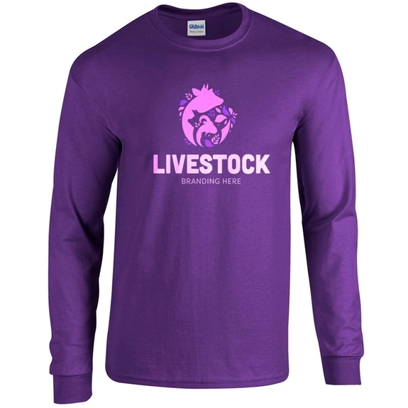 Purple Gildan&#174; Long Sleeve Promotional T-Shirt - Colors