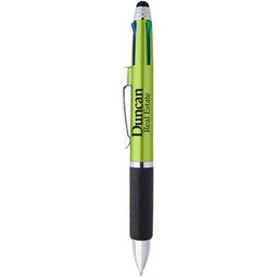 Metallic green - 4-in-1 Multi-color Custom Pen w/ Stylus